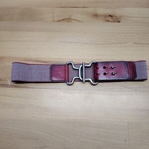 Vintage Fossil Belt S Red Leather Stretch